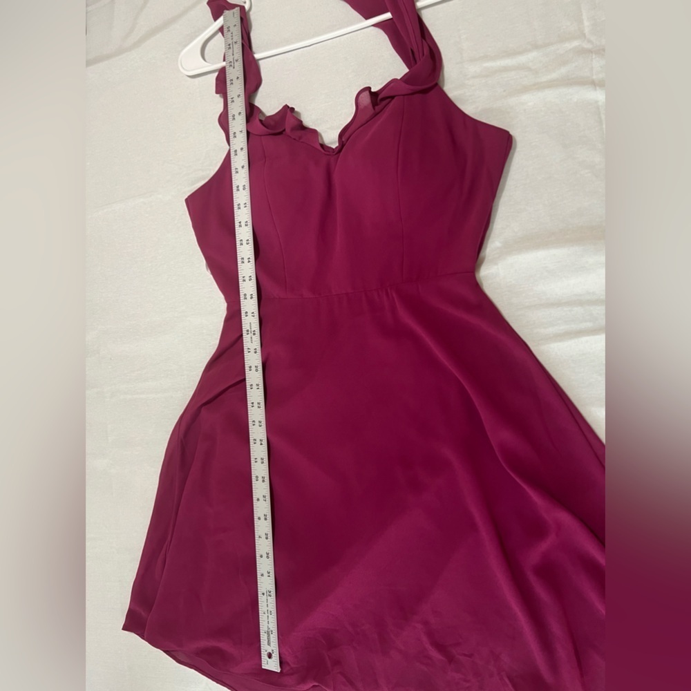 Minuet Petite Fit & Flare Ruffle Dress Pink | Large | New With Tags - Picture 7 of 13